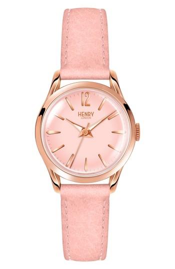 Women's Henry London Shoreditch Leather Strap Watch, 25mm