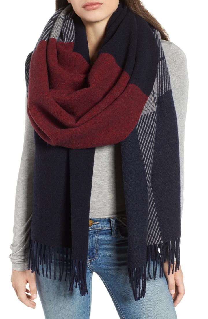 Women's Rag & Bone Mixed Check Wool Blend Scarf