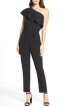 Women's Fraiche By J One-shoulder Ruffle Jumpsuit - Black