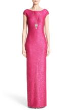 Women's St. John Evening Sequin Knit Column Gown - Pink