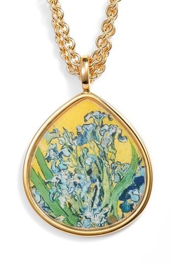 Women's Erwin Pearl Irises Teardrop Pendant Necklace