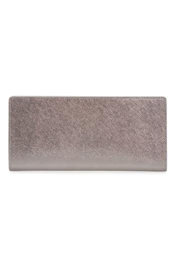 Nordstrom Leather Travel Document Holder With Removable Passport Case - Metallic