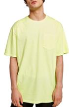Men's Topman Oversize Acid Wash Pocket T-shirt - Green