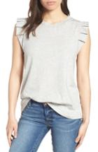 Women's Bobeau Pleat Ruffle Trim Tank Regular - Grey
