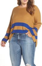 Women's Bp. Varsity Stripe Sweater - Brown