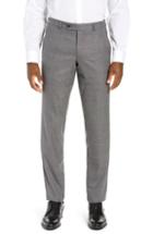 Men's Ted Baker London Jerome Flat Front Solid Wool Trousers R - Grey