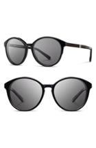 Women's Shwood 'bailey' 53mm Round Sunglasses - Black/ Ebony/ Grey