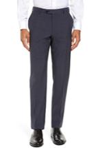 Men's Pal Zileri Marzotto Flat Front Check Wool Trousers Us/ 50 Eu - Blue