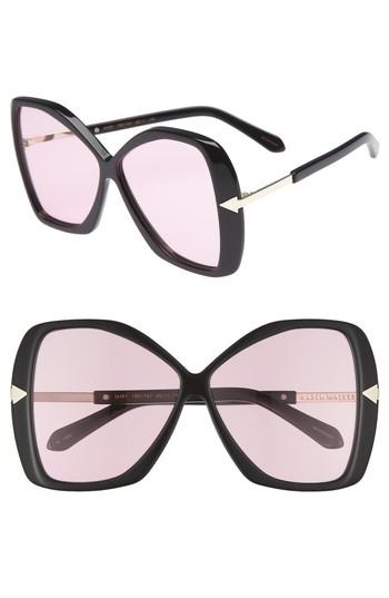 Women's Karen Walker Mary 60mm Butterfly Sunglasses - Black