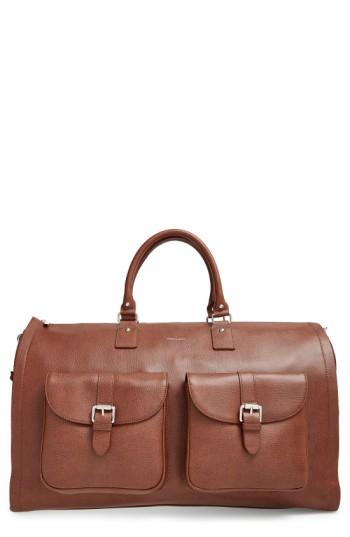 Men's Hook + Albert Leather Garment/duffel Bag - Brown