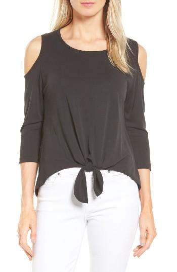 Women's Bobeau Cold Shoulder Tee - Black