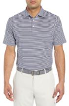 Men's Peter Millar Stripe Stretch Jersey Performance Polo - Blue