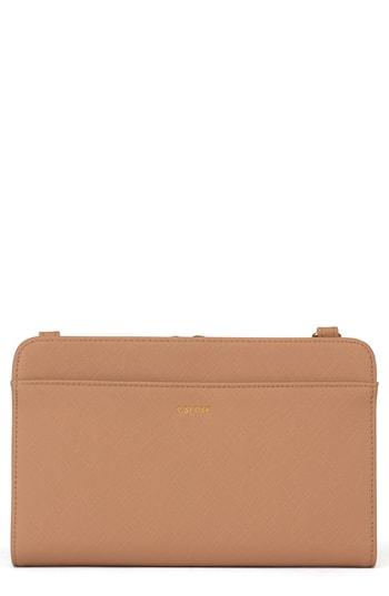 Women's Calpak Faux Leather Rfid Travel Wallet - Brown