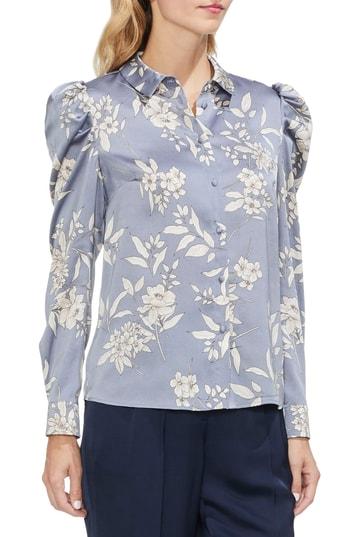 Women's Vince Camuto Etched Bouquet Puff Shoulder Blouse - Blue