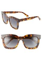 Women's Diff Carson 53mm Polarized Square Sunglasses - Amber Tortoise/ Steel Gradient