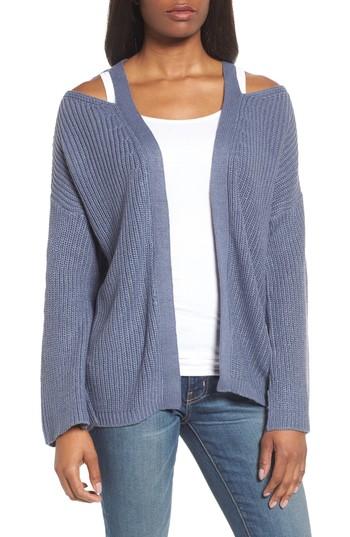 Women's Rdi Cutout Cardigan - Grey