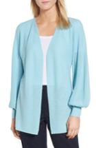 Women's Nordstrom Signature Blouson Sleeve Cashmere Cardigan - Blue