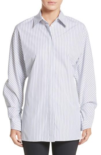 Women's Lafayette 148 New York Victoria Oceanic Stripe Blouse - Blue