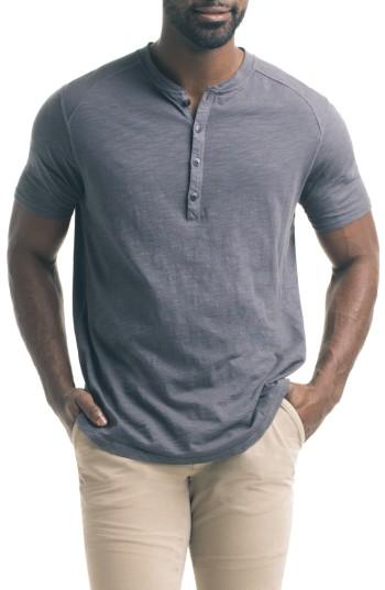 Men's Good Man Brand Short Sleeve Slub Henley, Size - Grey