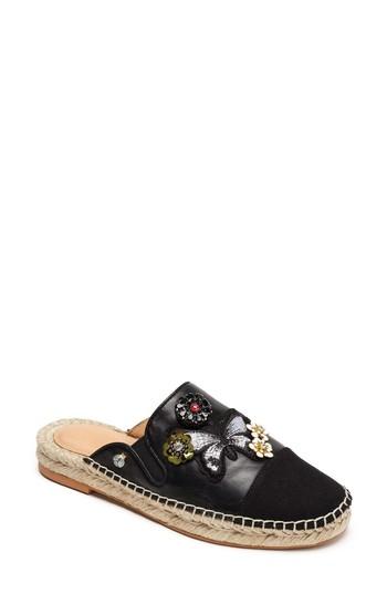 Women's Bill Blass Wallis Embellished Espadrille Mule M - Black