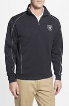 Men's Cutter & Buck Oakland Raiders - Edge Drytec Moisture Wicking Half Zip Pullover