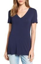 Women's Halogen V-neck Tunic Tee, Size - Blue