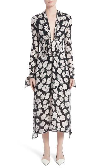 Women's Proenza Schouler Print Silk Midi Dress - Black