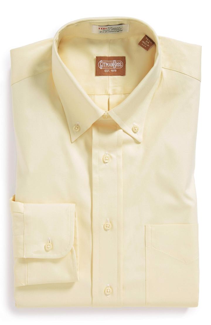Men's Gitman Regular Fit Pinpoint Cotton Oxford Button Down Dress Shirt .5 - 33 - Metallic