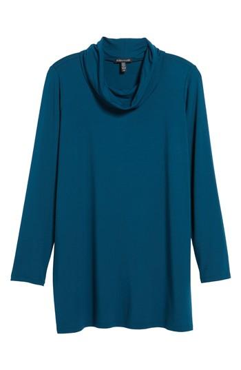 Women's Eileen Fisher Drape Neck Jersey Top - Blue