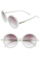 Women's Glance Eyewear 55mm Studded Round Sunglasses - Mint/ Black