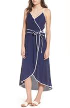 Women's Moon River Midi Wrap Style Dress - Blue