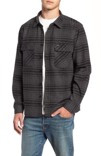 Men's Brixton 'archie' Plaid Flannel Shirt - Black