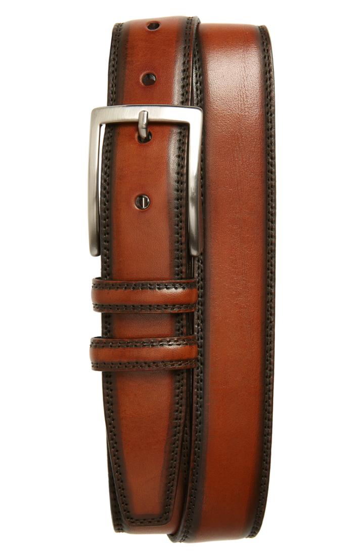 Men's Torino Kipskin Leather Belt - Brown