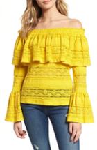 Women's Endless Rose Off The Shoulder Lace Top - Yellow