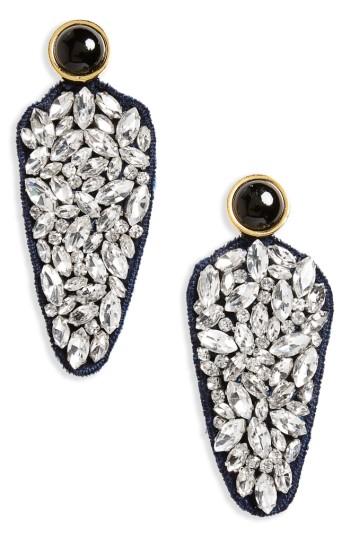 Women's Lizzie Fortunato Crystal Dagger Drop Earrings