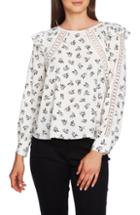 Women's 1.state Embroidered Sleeve Swing Tee - White