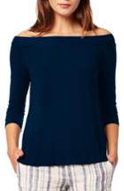 Women's Michael Stars Off The Shoulder Tee, Size - Blue