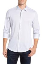 Men's Stone Rose Trim Fit Jacquard Knit Sport Shirt, Size - White