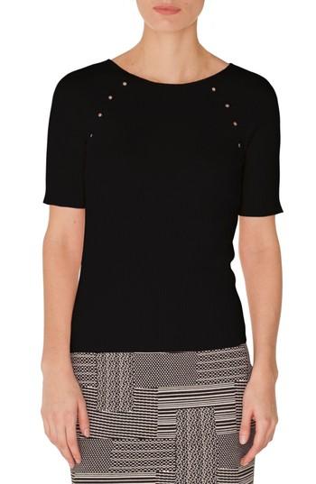 Women's Akris Punto Grommet Detail Knit Top - Black