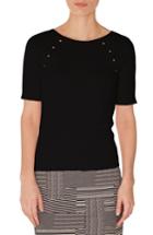Women's Akris Punto Grommet Detail Knit Top - Black