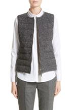 Women's Fabiana Filippi Pebbled Knit Front Quilted Down Vest Us / 42 It - Grey
