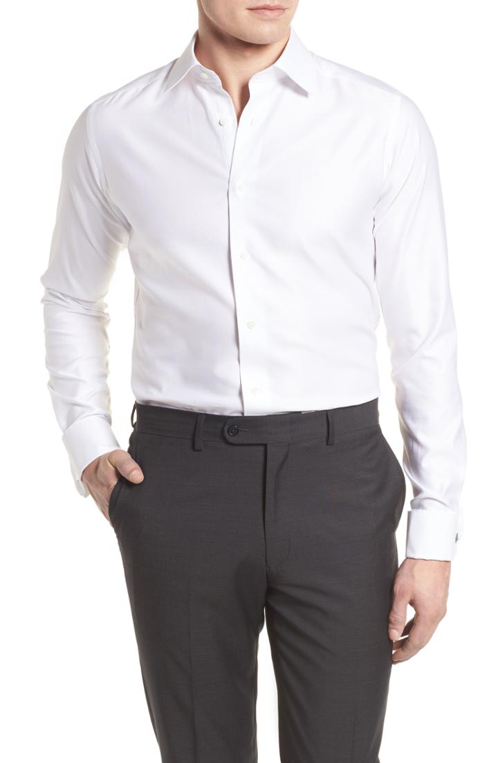 Men's David Donahue Slim Fit Tuxedo Shirt .5 - 34/35 - White
