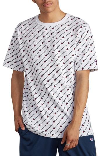 Men's Champion All Over Logo Print T-shirt - White