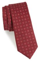 Men's The Tie Bar Solitaire Geometric Silk Tie, Size - Burgundy