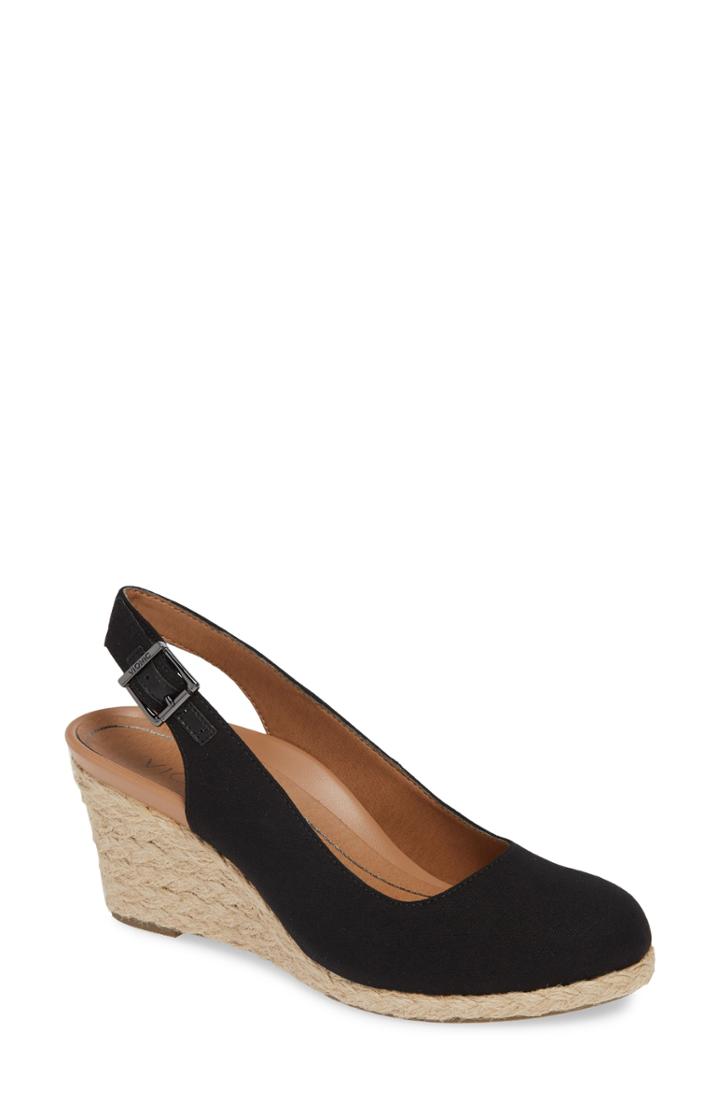 Women's Vionic Coralina Orthaheel Espadrille Wedge Slingback Sandal M - Black
