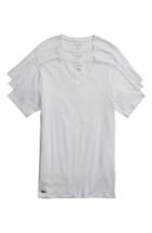 Men's Lacoste 3-pack Slim Fit V-neck T-shirts - White