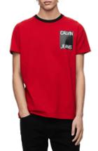 Men's Calvin Klein Jeans Stacked Logo Ringer T-shirt - Red