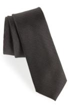 Men's Calibrate Sheffield Solid Silk Tie, Size - Black