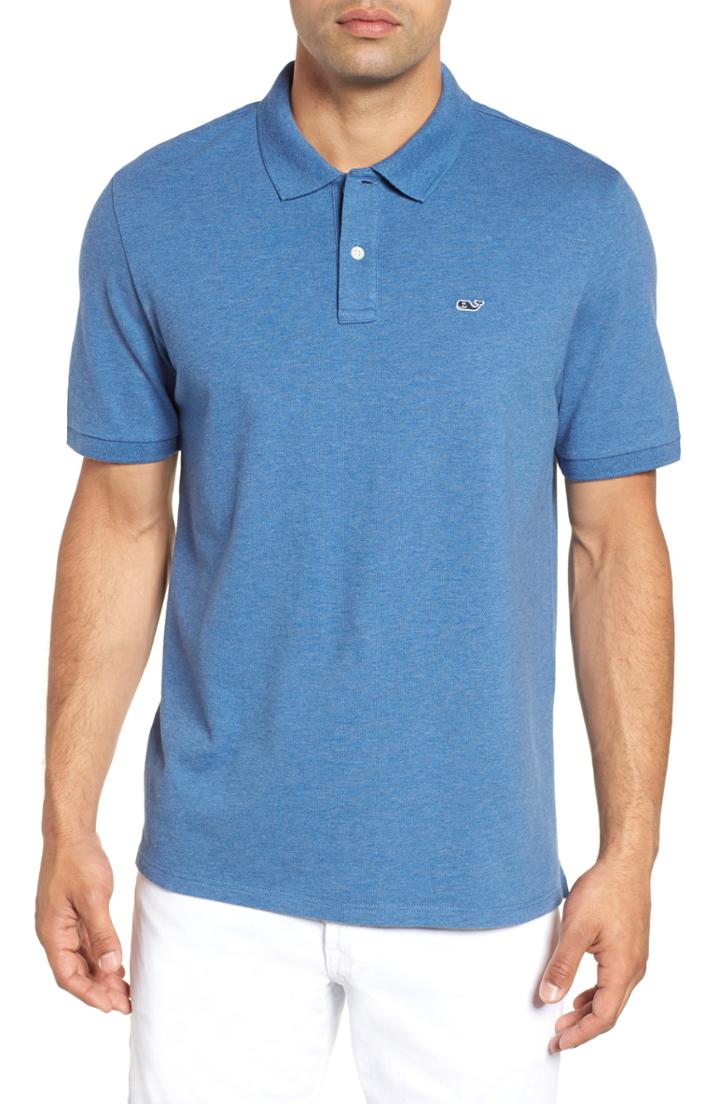Men's Vineyard Vines Regular Fit Pique Polo, Size - Blue