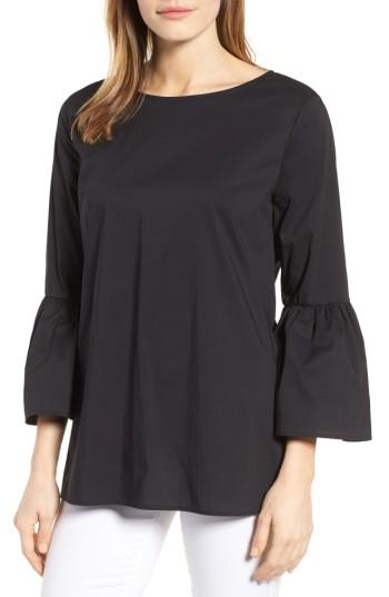 Women's Gibson Bell Sleeve Poplin Top - Black